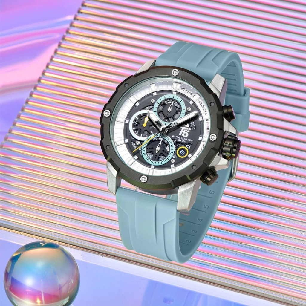 [SALE] TimelessCorp - Jam Tangan Pria Cowok T5 H 3939G Rubber Stopwatch Original