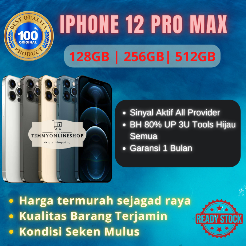 IPHONE 12 PRO MAX SECOND ORIGINAL 128GB 256GB 512GB MULUS FULLSET