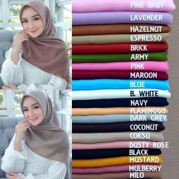 Hijab Segi Empat / Jilbab Bella Square /Kerudung Paris Aneka Pilihan Warna