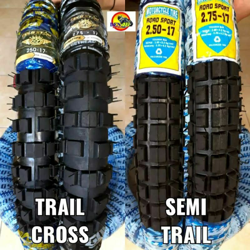 PROMO BAN SEPASANG TRAIL RING 17 BAN SEPASANG CROSS Ukuran 250-275