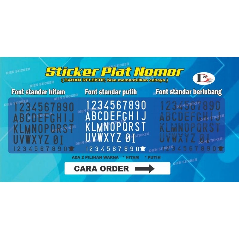 STICKER PLAT NOMOR MOBIL & MOTOR/ STICKER CUTTING / STICKER MOTOR/ STICKER MOBIL/ STICKER PLAT