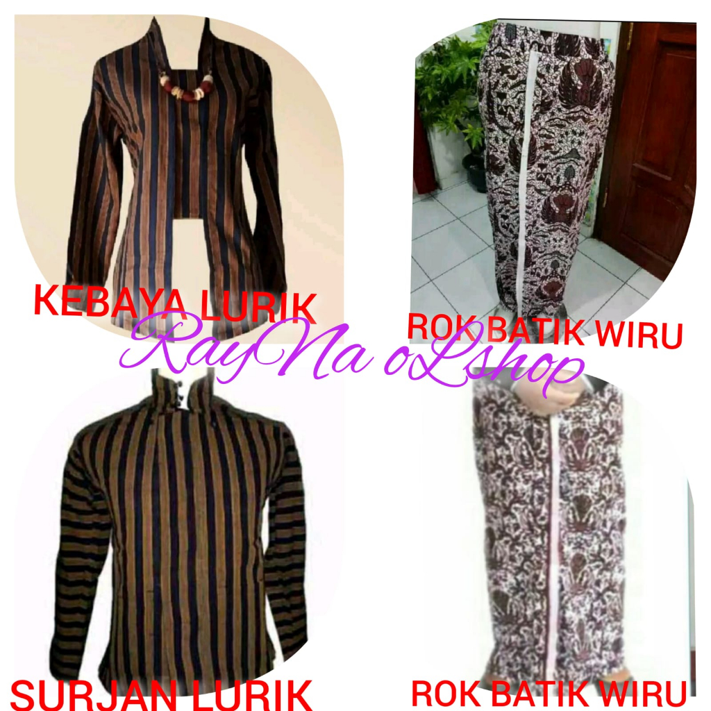 1 SET BAJU COUPLE LURIK MODERN KLASIK KHAS TRADISIONAL JAWA SOLO JOGJA (KEBAYA LURIK WANITA + ROK WI