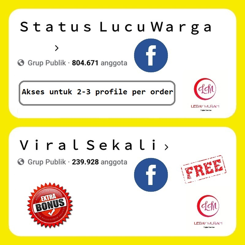 Sewa Grup Facebook Total Anggota 1 Juta Followers REAL AKTIF