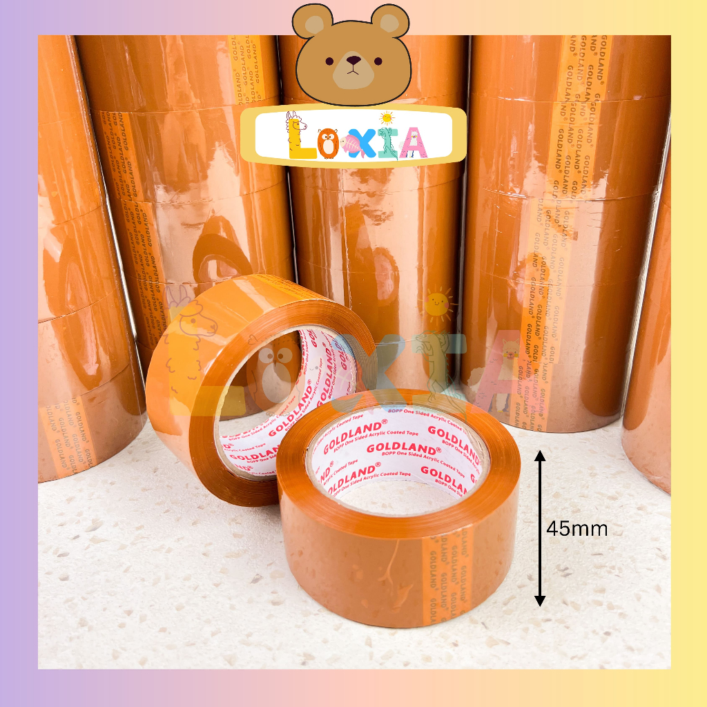 

⭐️Loxia⭐️ Lakban Coklat Bening Goldland 45mm x 90 Yard (2 inch x 90 Yard) Kualitas Daimaru Murah Harga Grosir / Lakban OPP Coklat Goldland 90 Yard / Lakban Kualitas Daimaru / Isolasi Coklat Bening [LS-0004]