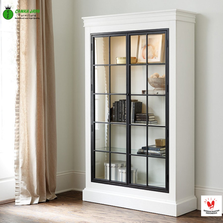 CANKA - Delano Lemari Hias Pajangan Kaca Minimalis Bufet Cristal Duco