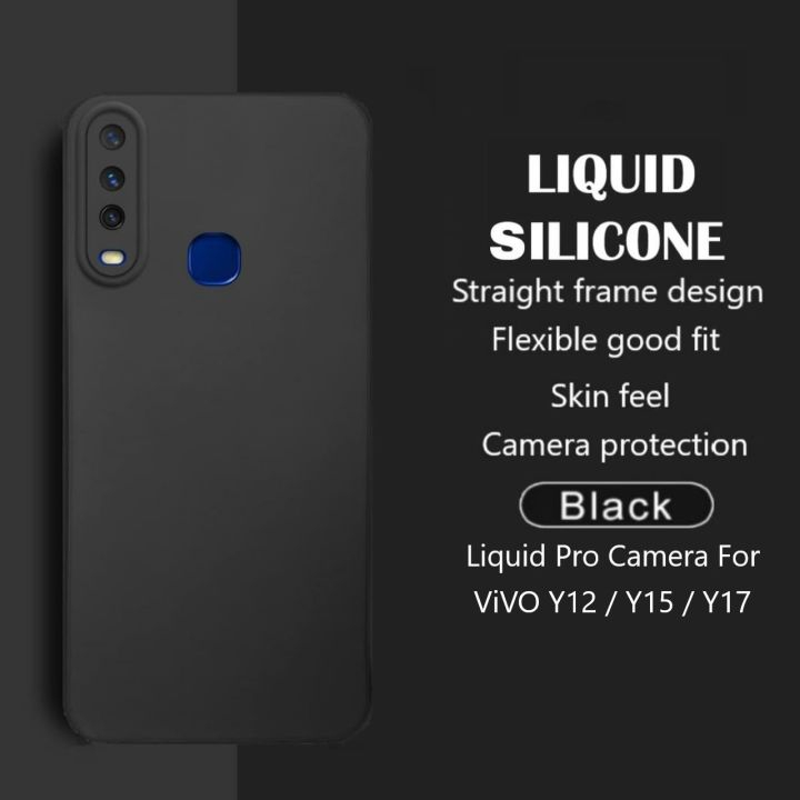 Softcase Black Matte Case Vivo Y12i Case Silikon Hitam Polos Toman Store