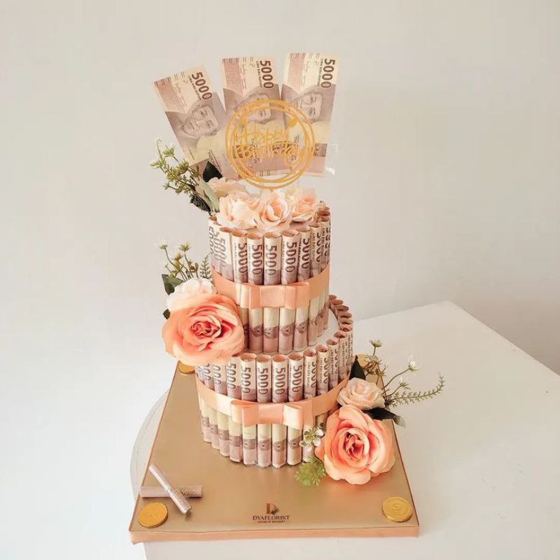 Money cake uang 5ribu Asli