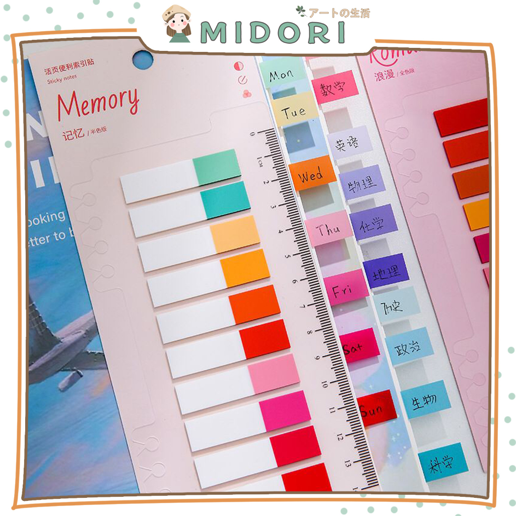 

[MILOLI] 10Pad COLOFFUL STICKY NOTES Memo Pad Self Adhesive PET Sticky Pad - C0044