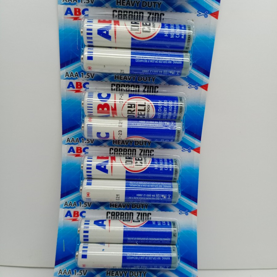 Baterai AAA ABC biru baterai remote tv ac mainan anak
