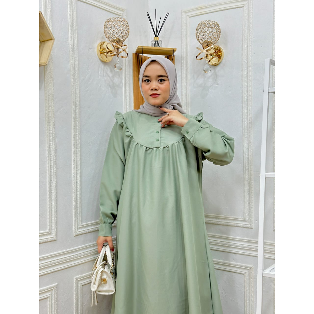 Gamis Moscrepe 2 | Gamis Polos | Bahan Moscrepe | Gamis Wanita