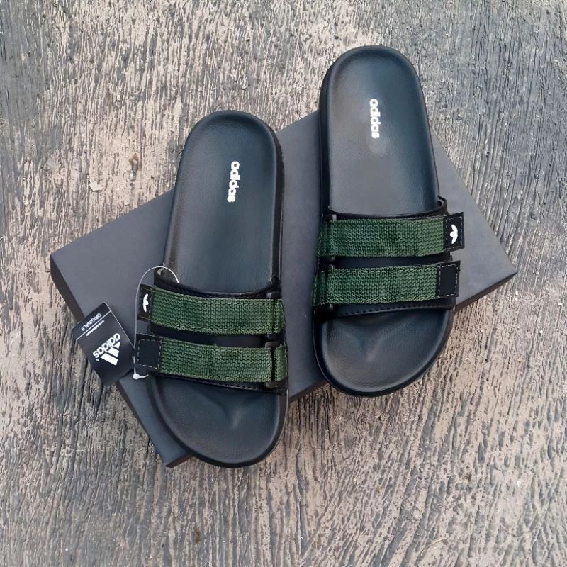 sandal selop adidas pria sendal velcro casual slide original free box