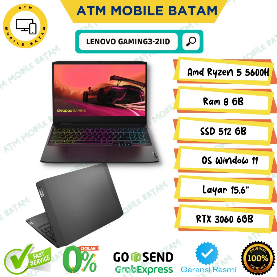 Laptop Lenovo Gaming 3 21ID Ryzen 5 5600H 8/512Gb RTX3060 6GB