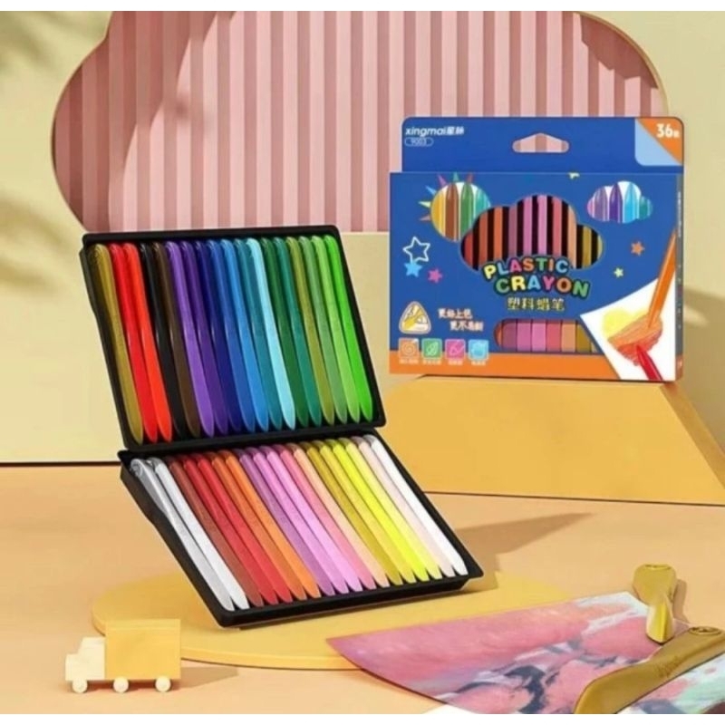 

KAN Crayon Mewarnai Lab Non Toxic Krayon Triangular Isi 24 Warna