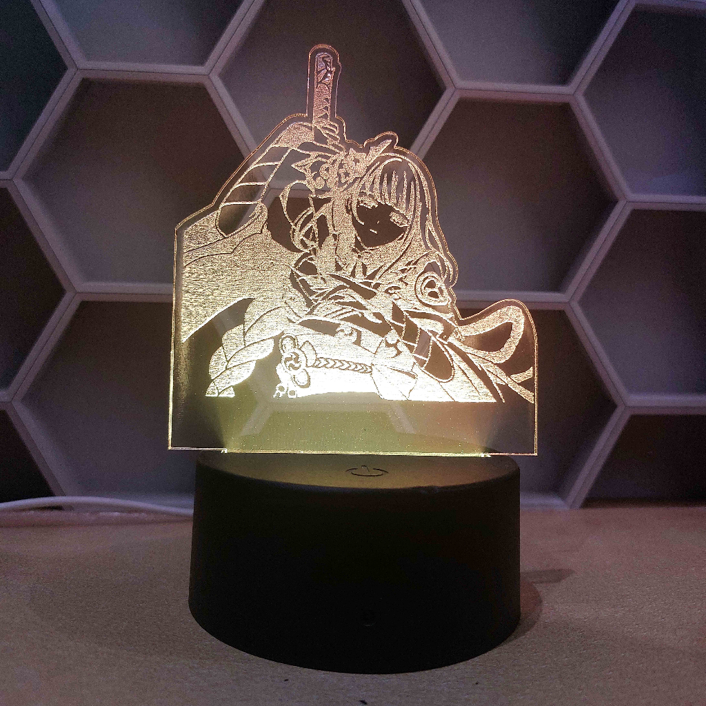 Acrylic led Genshin Raiden Shogun / lampu tidur / led akrilik/ hadiah lampu 3d / acrylic night light