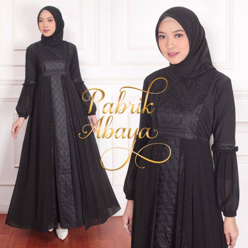 GAMIS ABAYA TURKEY #5083 BORDIR PAYET BY PABRIK ABAYA