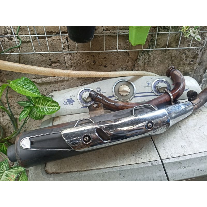 Knalpot scorpio z skorpio z 225cc z 225 yamaha original ori copotan standar fullsystem fullset tingg