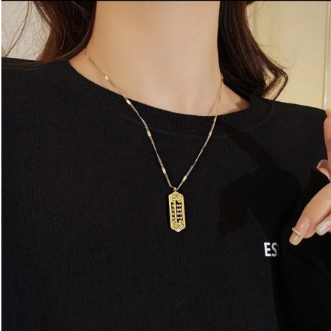 K74 Kalung Sempoa Titanium Neaklace/ Kalung Bentuk Sempoa Wanita Korea Style