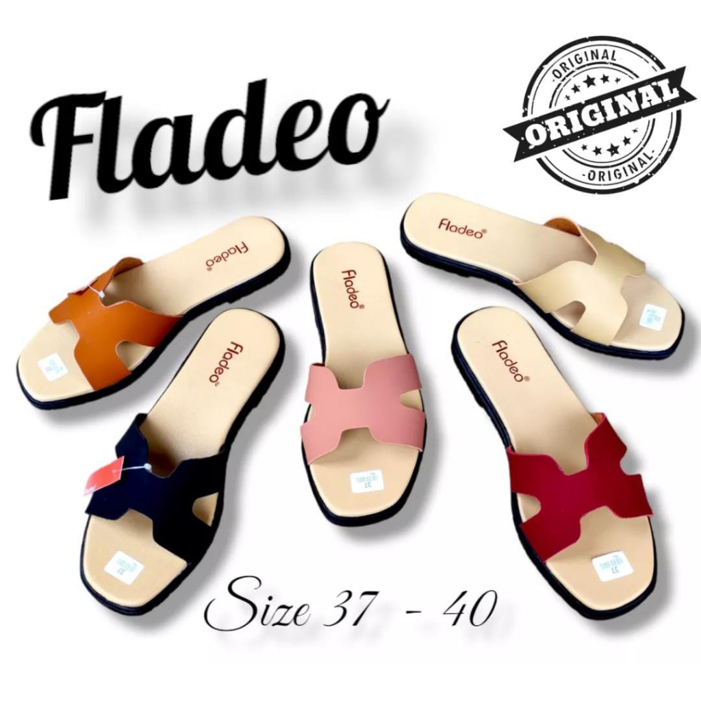 PROMO  Sandal slop fladeo / sandal slop wanita / sandal wanita kekinian