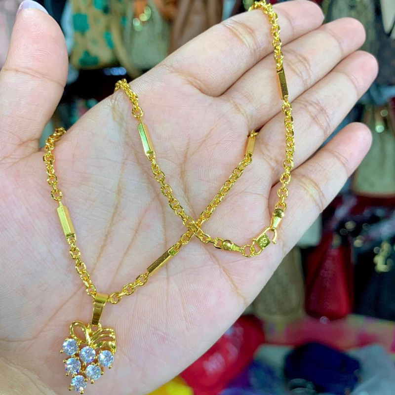 Benika Accesories - Kalung Wanita Xuping Jewellry Anggur Dubai - Korean Style Anti Karat Aesthetic Titanium - Aksesories Fashion Trendi 2023 Simple Necklace Cantik Mewah Elegand