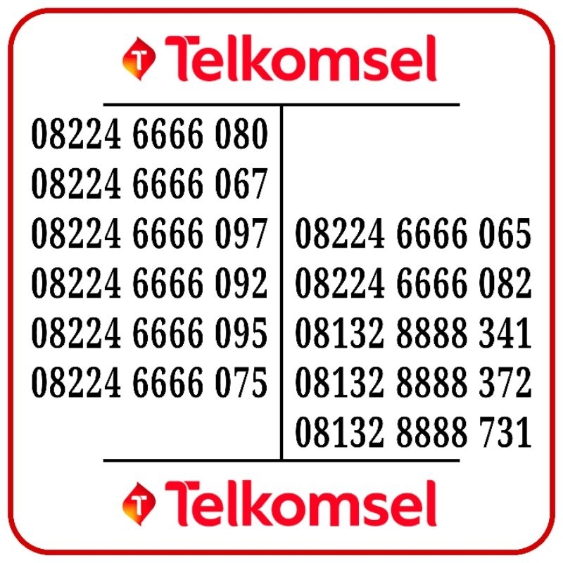Nomor Cantik Telkomsel Kwartet 6666 8888 - Nomor Cantik Simpati 4g Lte - Nomor Cantik Kartu AS 4g Lt