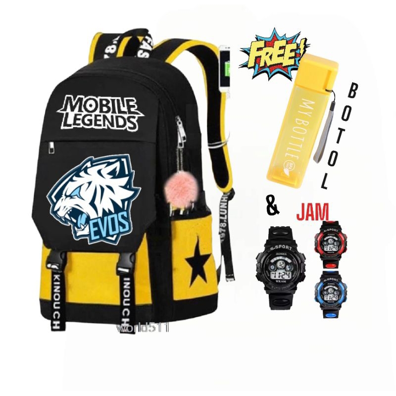 TAS RANSEL ANAK SEKOLAH EVOS MOBILE LEGEND TAS ANAK SD PAUD TK BANYAK BONUS
