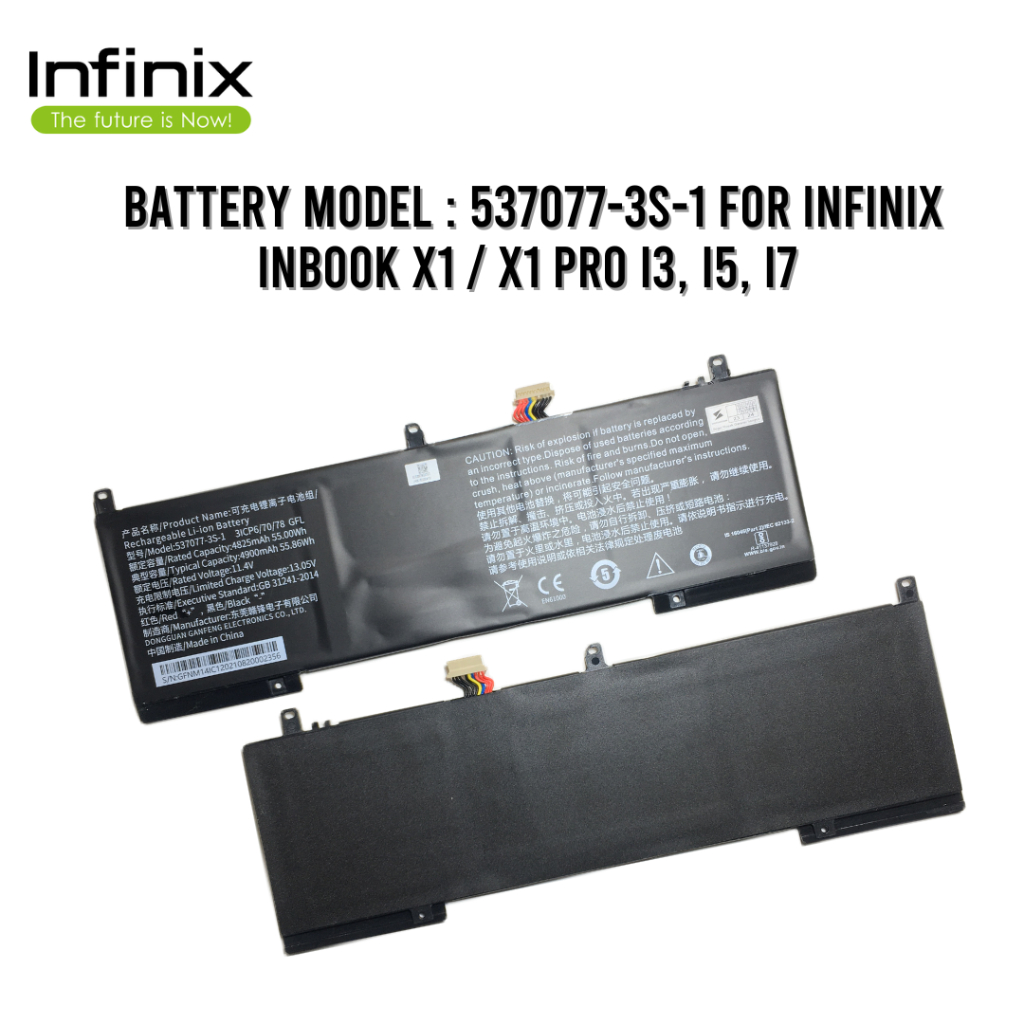 BATERAI BATTERY LAPTOP INFINIX INBOOK X1/X1 PRO i3, i5, i7 Model:537077-3S-1 ORIGINAL