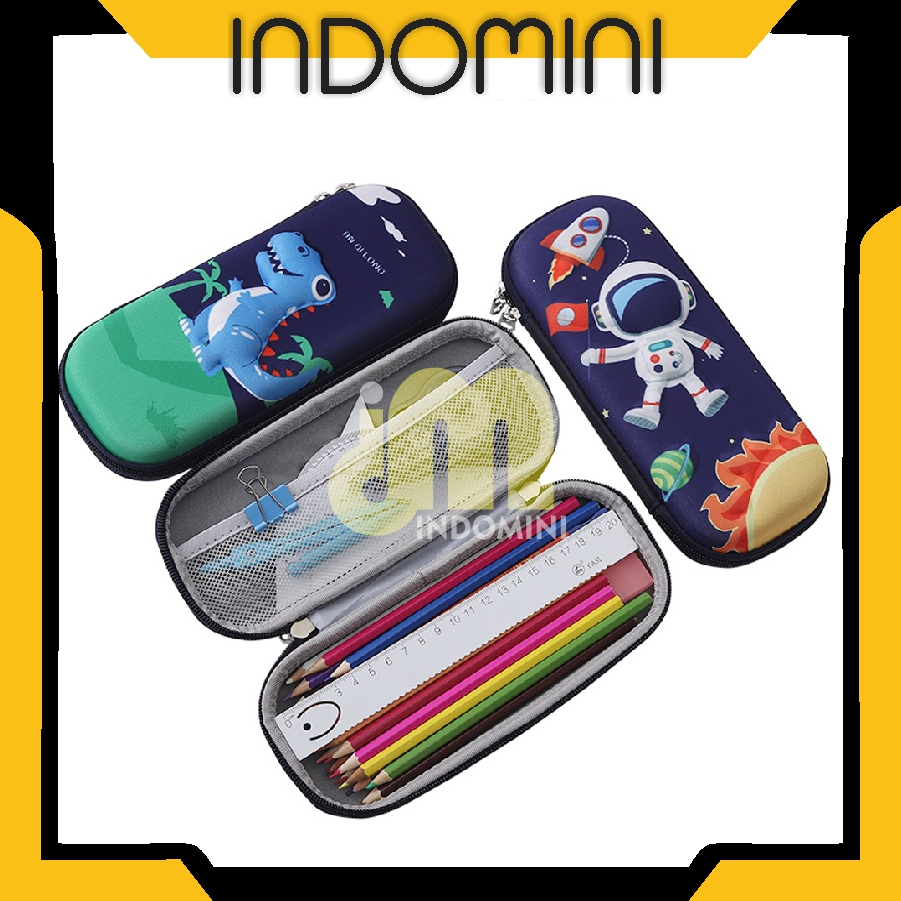 

INDOMINI Kotak Pensil Anak Tempat Alat Tulis 3D Karakter Timbul Waterproof S080