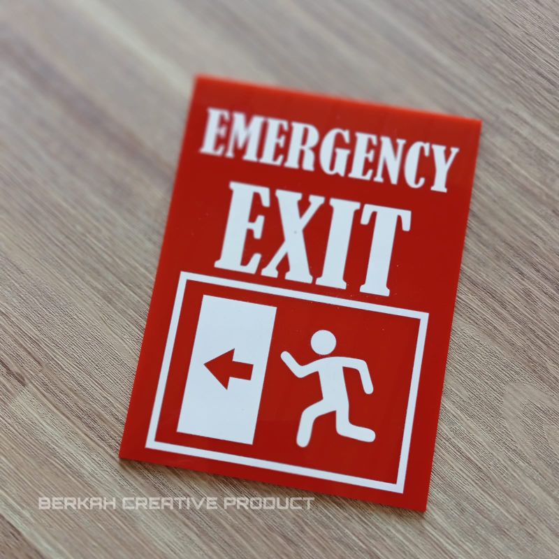 

Sign Tanda Label Emergency Exit Akrilik