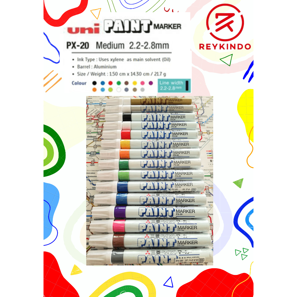 

Uni Mitsubishi Paint Marker PX-20 Spidol Cat Permanen OilBased Ori JP