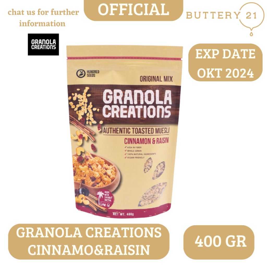 

GRANOLA CREATIONS CINNAMON & RAISIN 400 GR