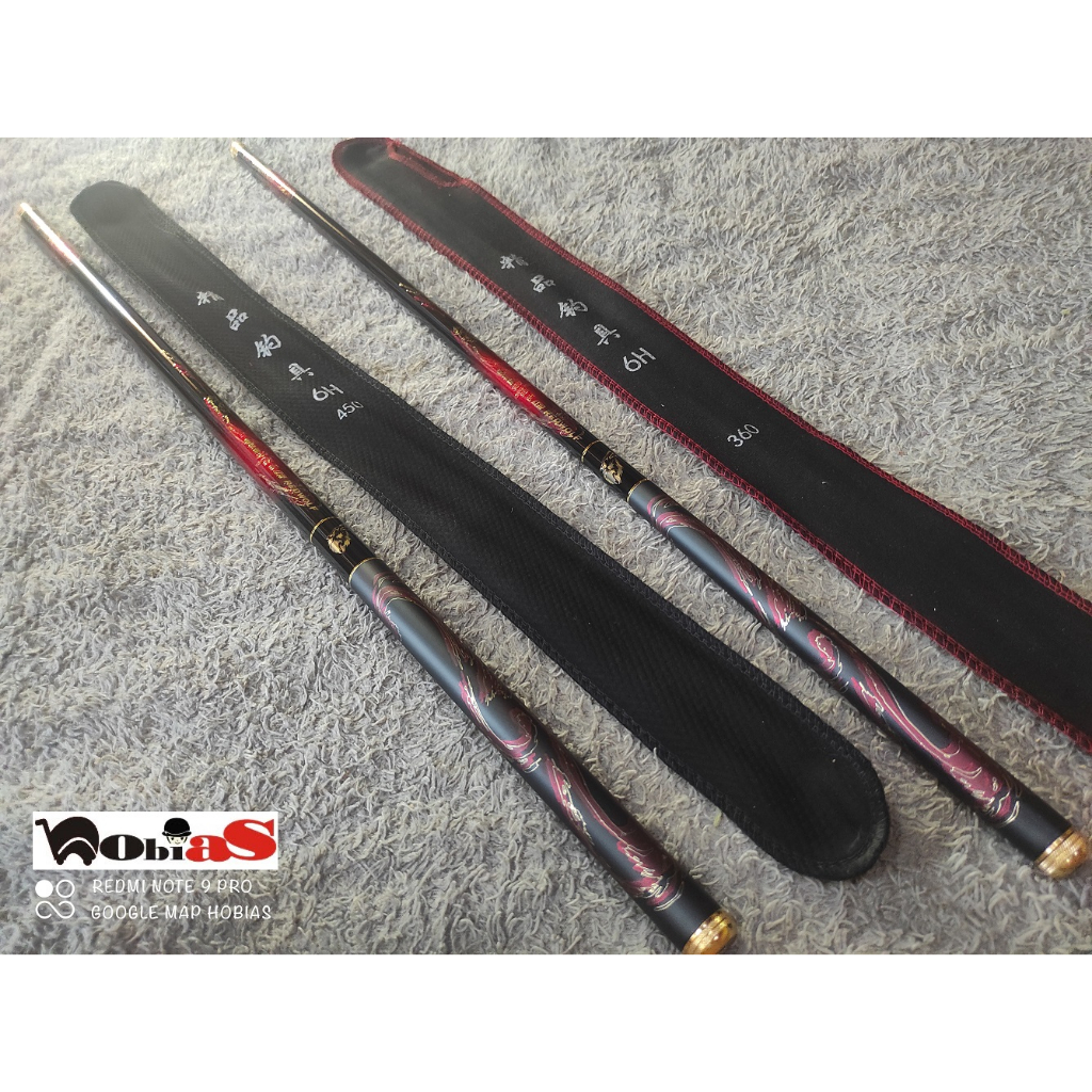 joran pancing tegek carbon 6H RED WOLF  270. 360. 390. 450. 540