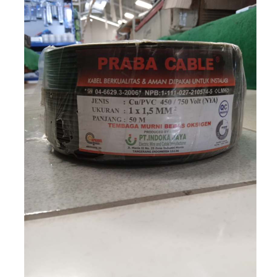 Kabel Listrik NYA 1 x 1,5/1 x 2,5 PRABA