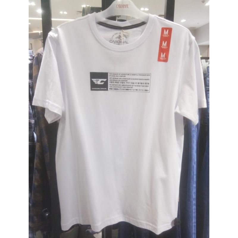 Cardinal casual original mens EAIAR01904P 08A Tshirt kaos oblong pria putih