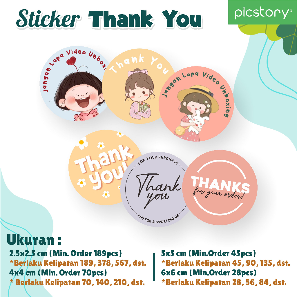 

Stiker Thank You Bulat/ Sticker Label Ucapan Terima Kasih/ Stiker Olshop