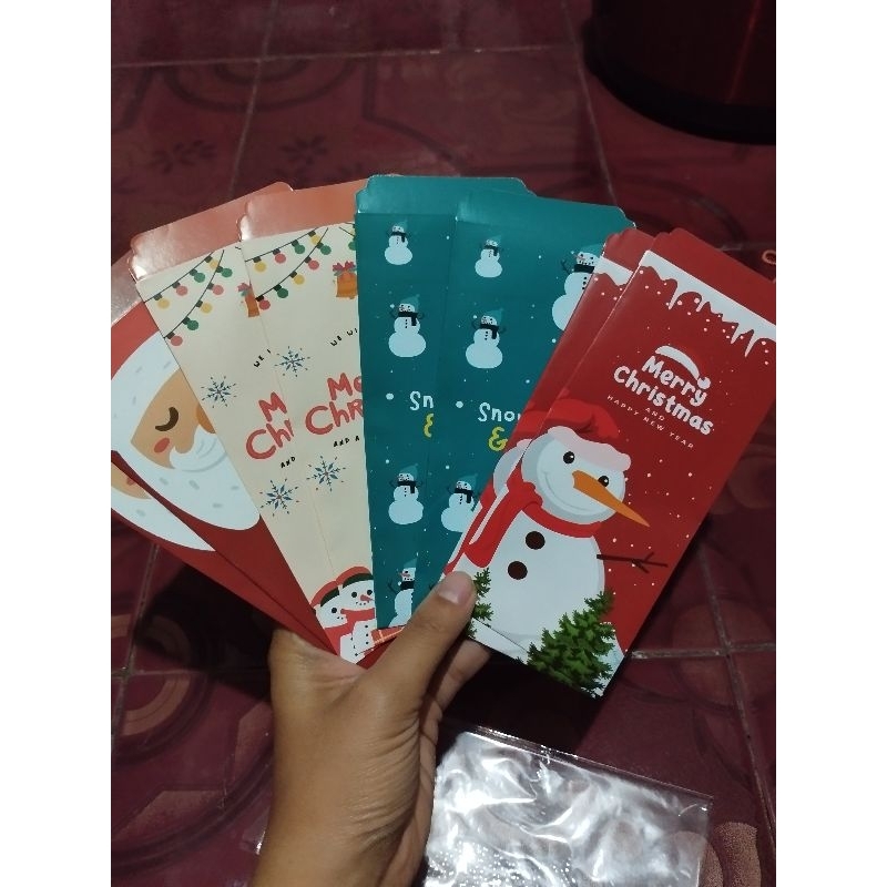 

(JADIAN 10 pak siap pakai) AMPLOP NATAL LERGE UANG TANPA LIPAT