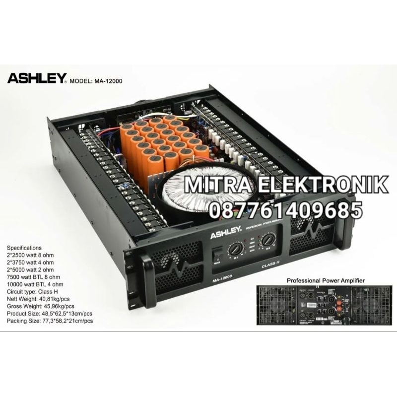 POWER ASHLEY MA 12000 CLAS H 3750watt 4 ohm Ashley MA 12000 Clas H