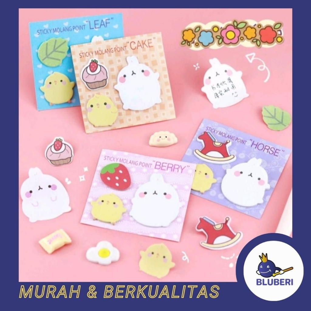 

BLUBERI | STICKY NOTES 3IN1 MOLANG STICKY NOTES LUCU MURAH NOTEPAD NP27