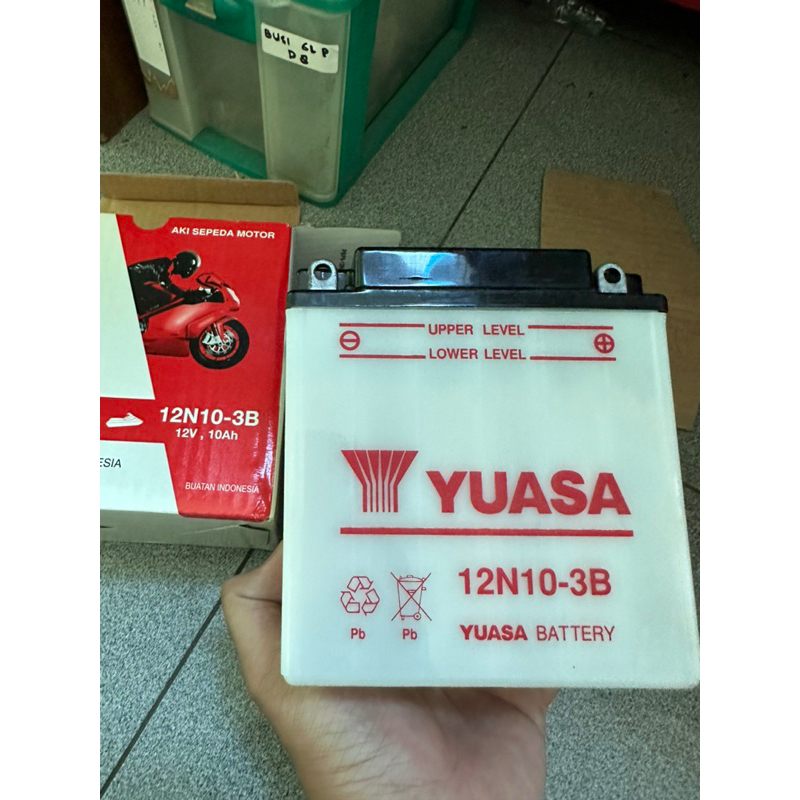 aki yuasa 12n10-3b 12v 10Ah aki yuasa 12n103b aki setrum original yuasa aki tossa aki roda 3