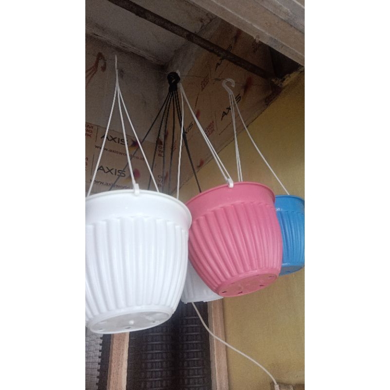 grosir isi 6pc pot gantung Ruplas UK 20 warna Biru