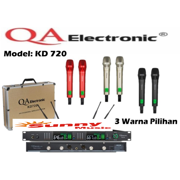 QA Electronic KD 720 Mic Wireless - Microphone KD-720 KD720 - Merah