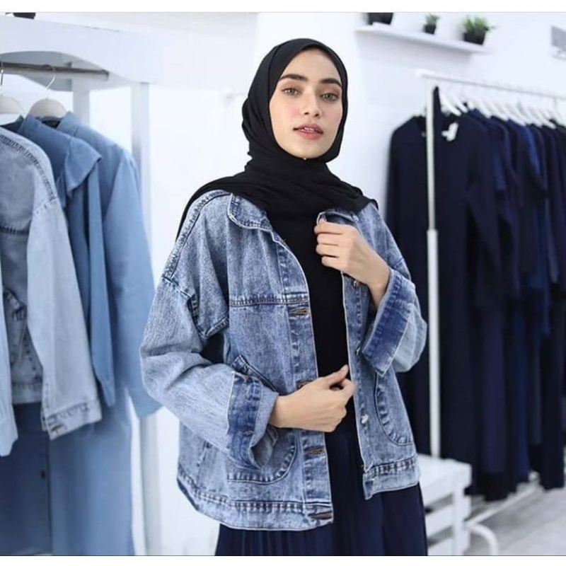 Jaket Denim Pablo Oversize Korean Style,Jaket Denim Oversize Wanita