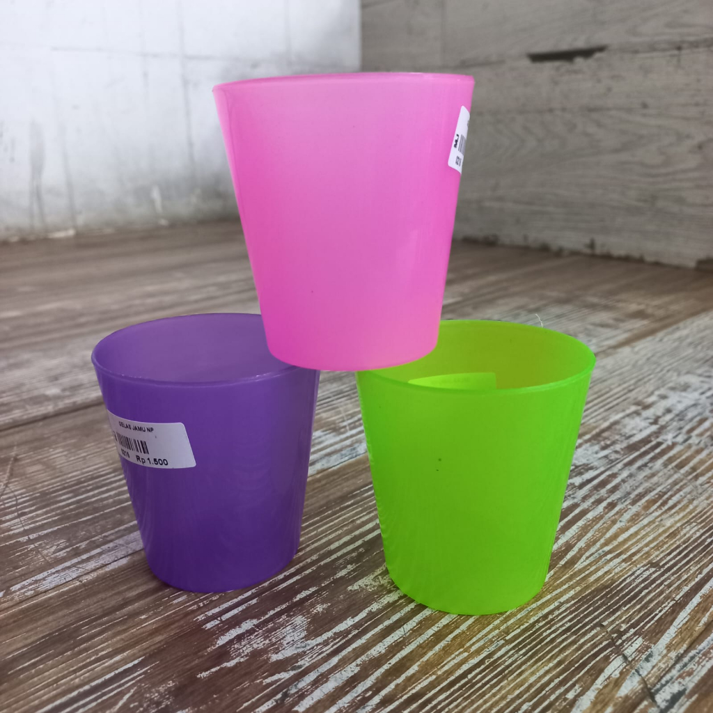 Gelas Jamu NP | Gelas Minum Plastik Warna Kecil