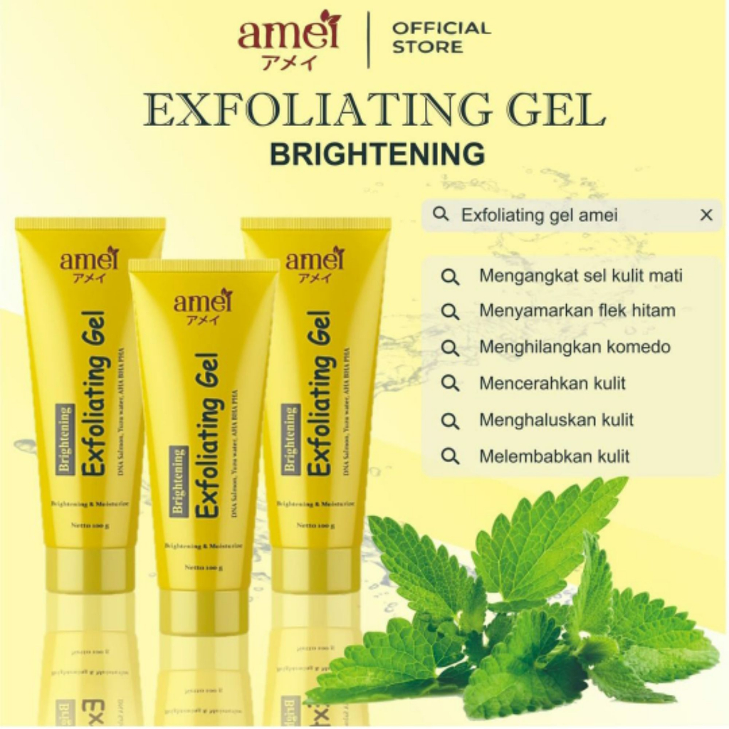 AMEI Brightening Exfoliating Gel DNA Salmon Exfoliating Gel Wajah Exfoliating Whitening Gel