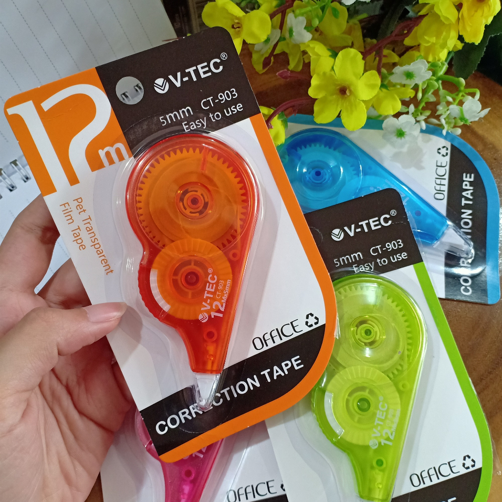 

Correction Tape Pita Penghapus V-TEC Office CT-903 dan CT-904 12m / 8m x 5mm
