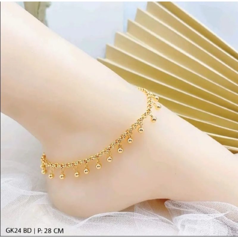 gelang kaki wanita motif India titanium anti luntur dan anti karat