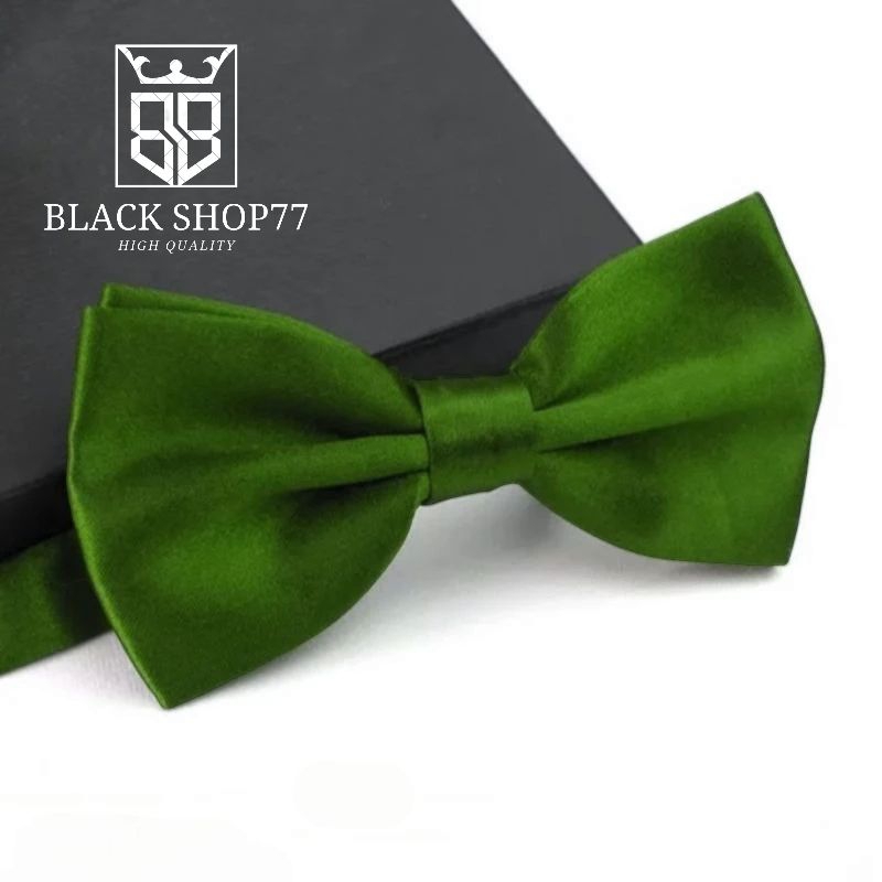 Dasi Kupu Kupu Dewasa Satin Polos Hijau Army/Lumut Premium Elegance