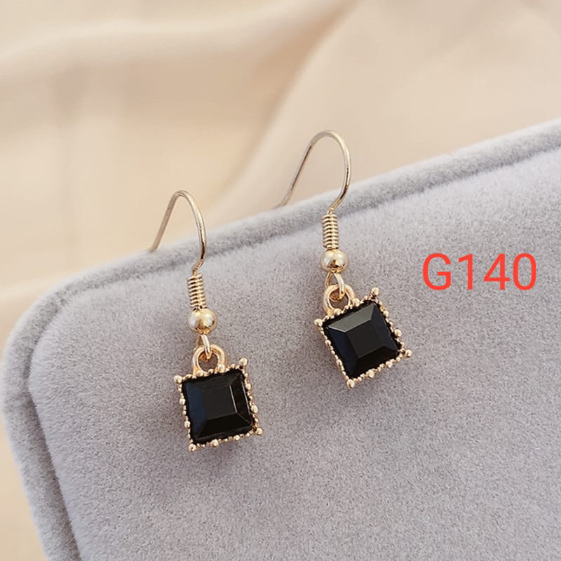 Anting Korea Gantung Persegi Hitam Black G140 /Anting fashion /Korea style /Aksesoris Anting /Earrin
