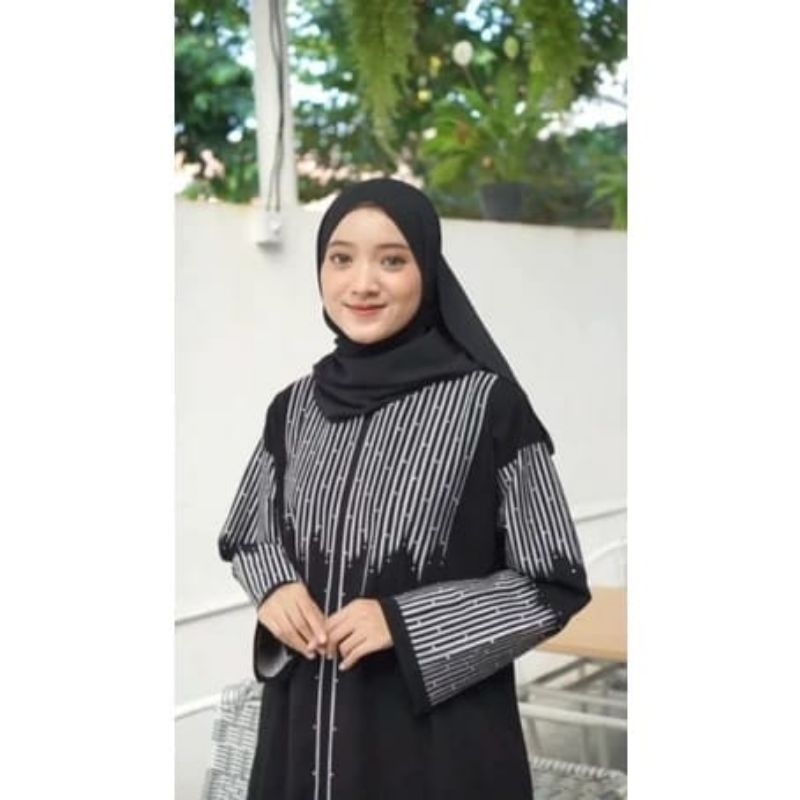 Abaya Alara Silver Bordir Premium