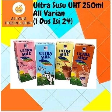 

Ultra Susu UHT 250ml All Varian (1 Dus Isi 24)