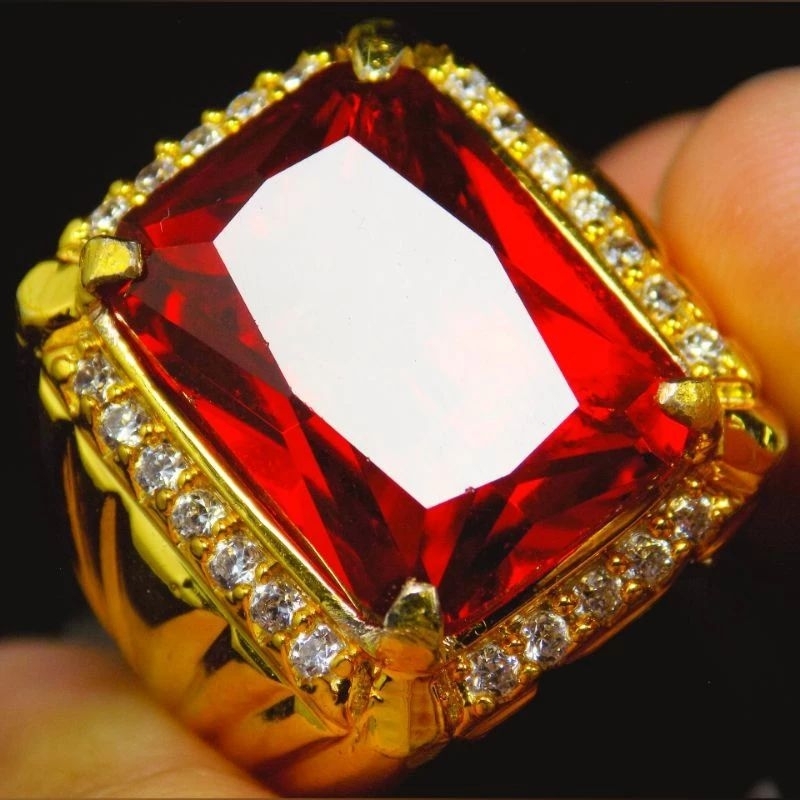 Batu cincin Merah Siam Asli